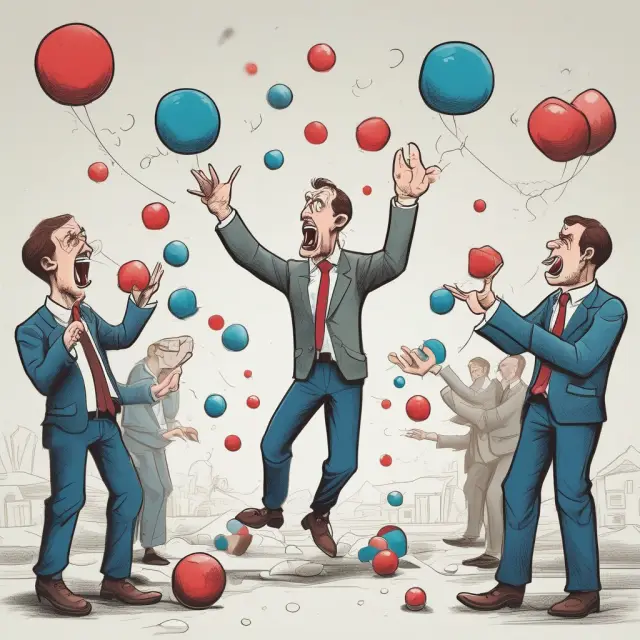 Imagery of juggling volatile balls representing investment returns, highlighting challenges in using annualized returns as a performance measure
