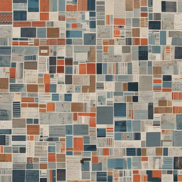 A tapestry symbolizing annual report components: narrative text, graphics, photos, MD&A, financial statements, and auditor