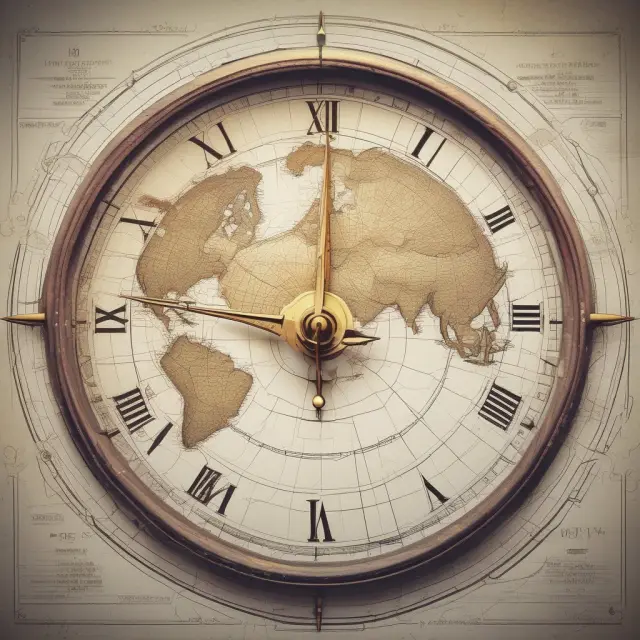 Golden clock hands moving across a world map, representing the influence of age, life expectancy, and investment amount on annuity payouts