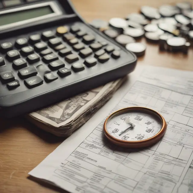 A chessboard with annuity tables and financial calculators as pieces illustrating the choice between accuracy, efficiency, and ease for determining annuity present values