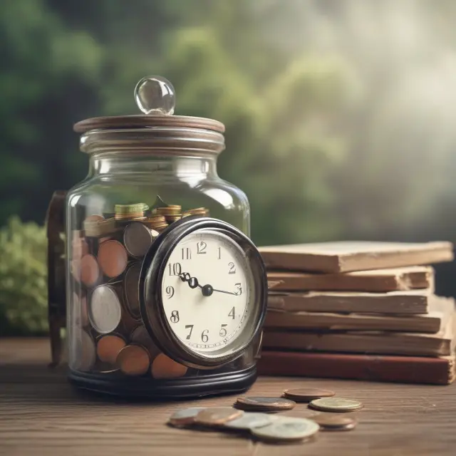 Two time capsules representing immediate and deferred annuities, with the former releasing funds early and the latter growing before distribution