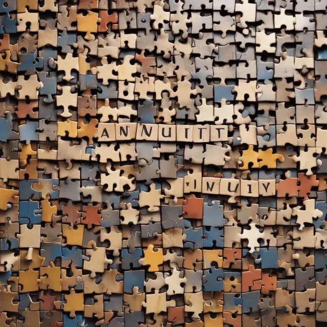 A jigsaw puzzle representing annuities with pieces labeled 