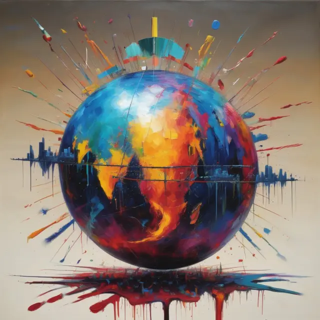 An intriguing image depicting the Days of the Week orbiting a stock market sphere, emphasizing Friday
