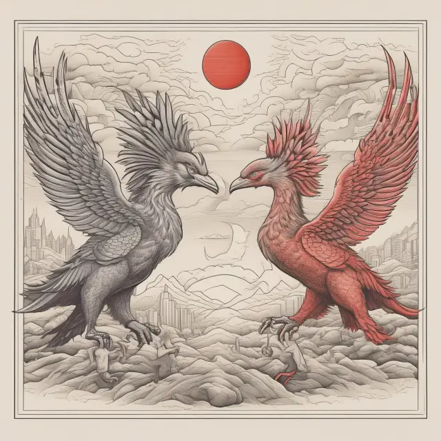 Three phoenixes representing primary, secondary, and tertiary dilution, illustrating their impact on investors