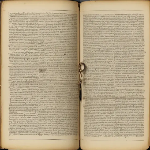 An ancient scroll displaying milestones in antitrust history, from the Interstate Commerce Act to the Clayton Act and Federal Trade Commission Act. Symbolizing regulation development.