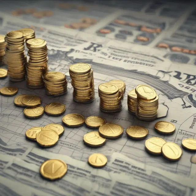 Gold coins representing AFRs arranged along a bridge connecting short-, mid-, and long-term timelines