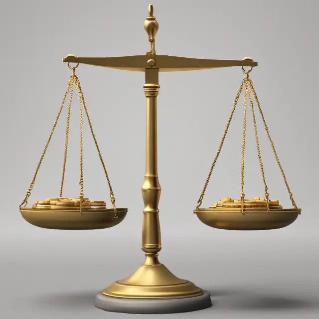 Gold scales with golden coins represent AFR and prime rate balancing the interest rates for private loans against benchmarks