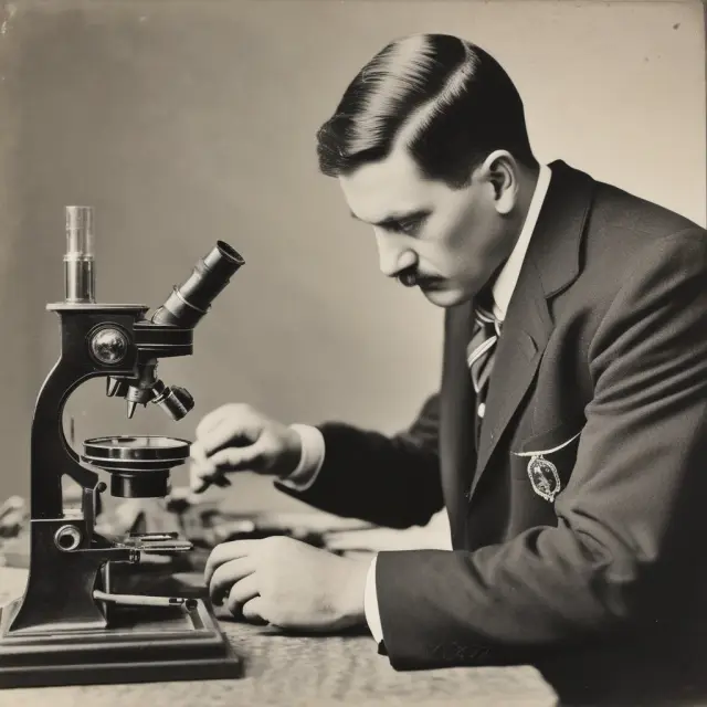 An inspector carefully studying a gemstone through a microscope, symbolizing the detailed and precise nature of appraising costs for quality control