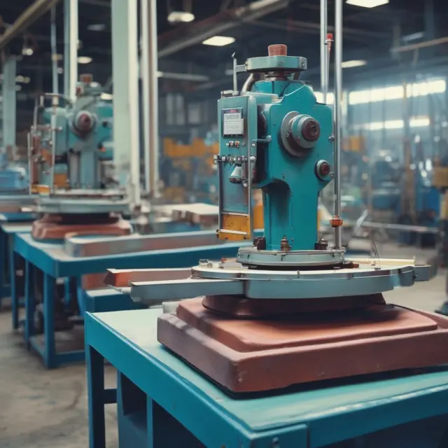 Two scales balanced on a production line: one with appraisal costs, the other with operational efficiency; continuous improvement tools in the background.