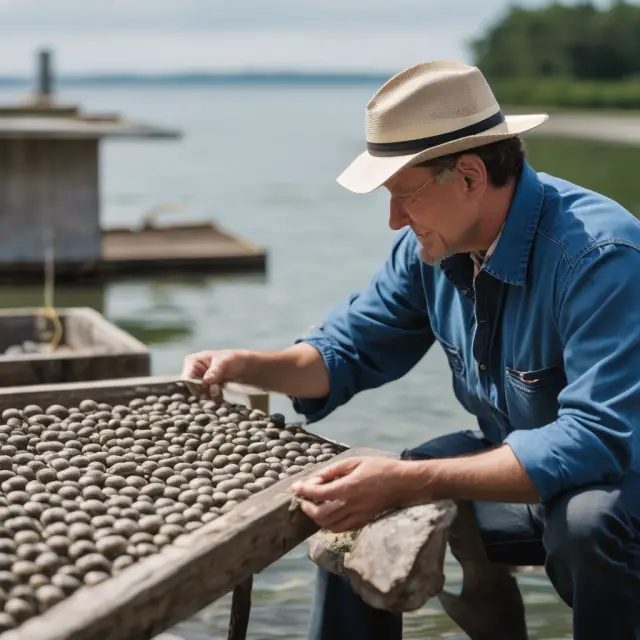 Appraiser examining high-value pearls in an oyster bed, symbolizing the importance of investment and meticulous examination in assessing appraisal costs