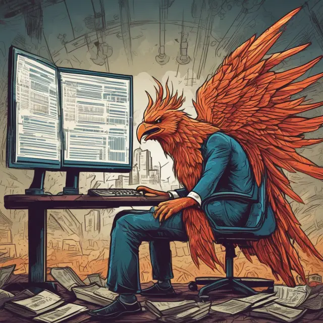 A Phoenix rising from ashes symbolizes capital appreciation, representing the growth in value over time for financial assets