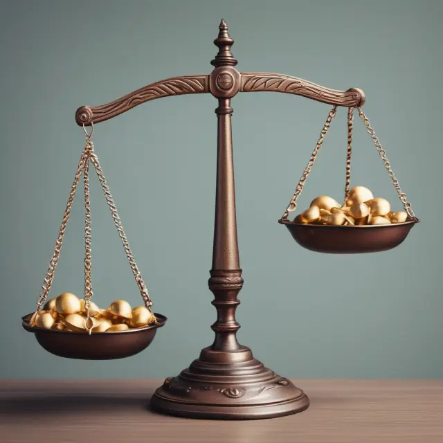 Scale weighing profits; partners receiving shares while allocated funds shift on the balance