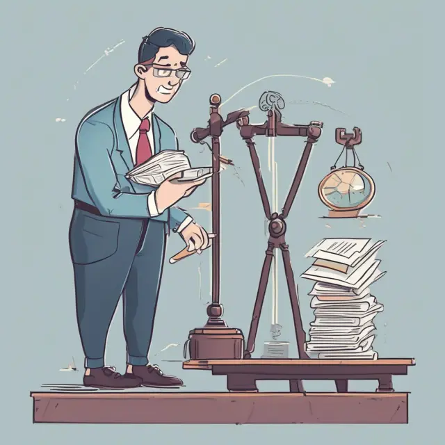 An accountant meticulously analyzes a balance scale, weighing the impacts of appropriation accounts on a firm