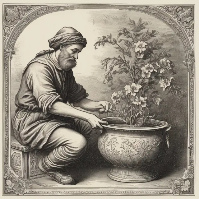 A gardener delicately caring for diverse investment 