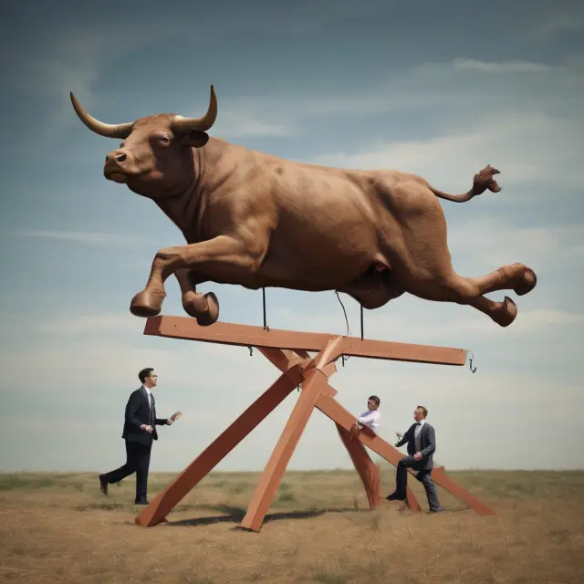 Bull and bear symbolizing investors balancing risk through Arbitrage Pricing Theory with macroeconomic factors