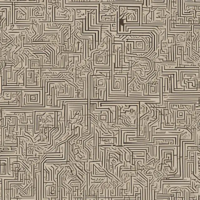 An intricate maze with tax shield and interest expense twisting together, illustrating net debt financing calculations