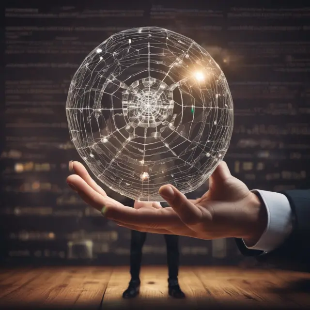 Investor holding a crystal ball displaying APV calculations and its impact on financial equations