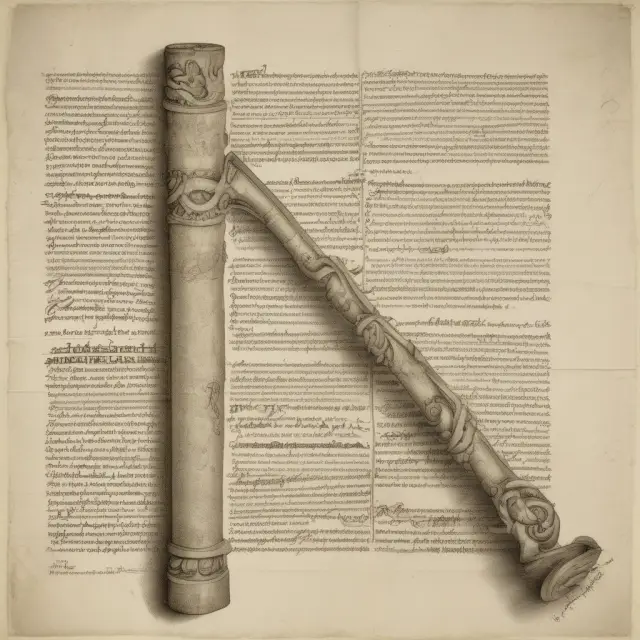 Unfolding ancient scroll symbolizes UCC provisions. An imbalanced scale represents the debated fairness of adhesion contracts.