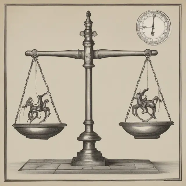 A seesaw balancing contractual autonomy (weighted by a freedom contract) and individual rights (weighted by a shield of protection), with a fairness compass steering the balance