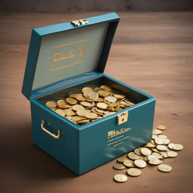 Twenty golden coins symbolizing prominent Dutch companies in the AEX index