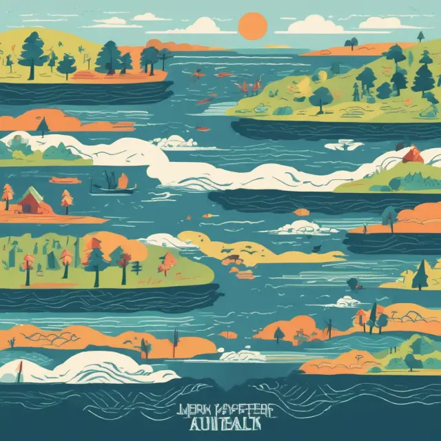 Two rivers representing tax payment methods (regular installment and annualized income) merging into a tranquil ocean symbolizing financial understanding.