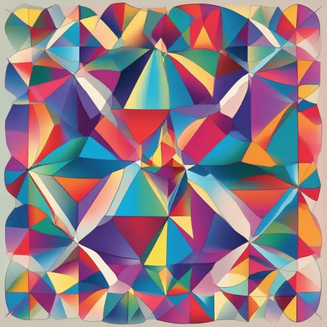 A colorful kaleidoscope showcases various groups with different shapes; ANOVA examines the statistical significance of their differences