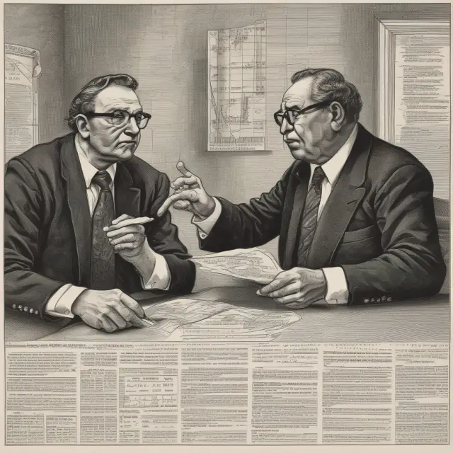 An arbitrage trader studying two stock tickers to identify and capitalize on pricing differences