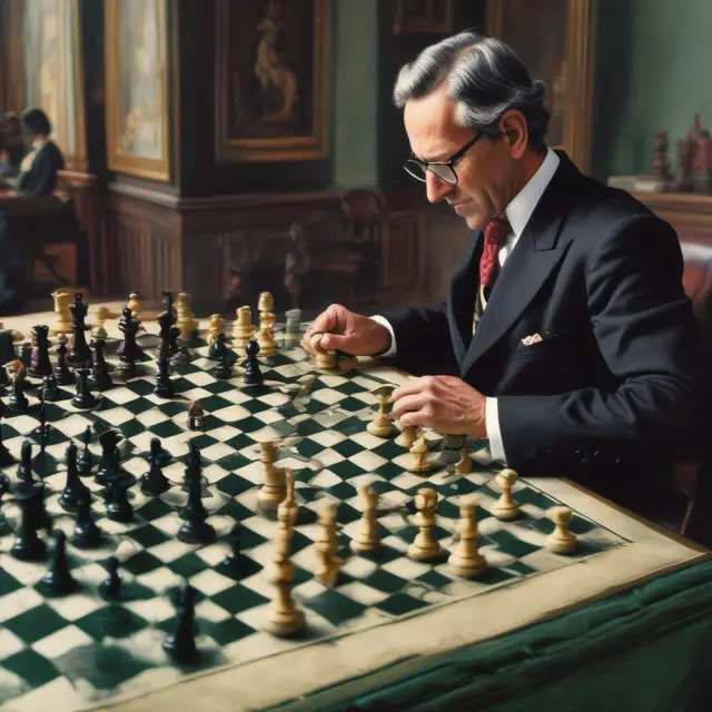 An arbitrageur, symbolized by a knight figure, moves strategically between interconnected market squares (exchanges) to capture price differences.