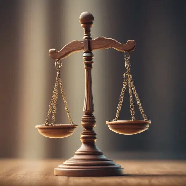 Image of a scale balancing the concepts of justice and legal representation during securities arbitration.