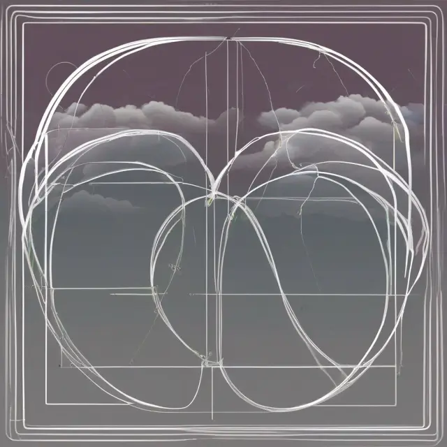 Visualization of arc elasticity with interconnected arcs representing price and quantity demanded, illustrating uncertainty clouds symbolizing challenges and limitations.