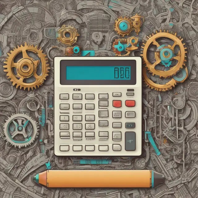 Gear calculator with an arithmetic mean gear system (sum symbol) and a geometric mean gear system (compounded gears).