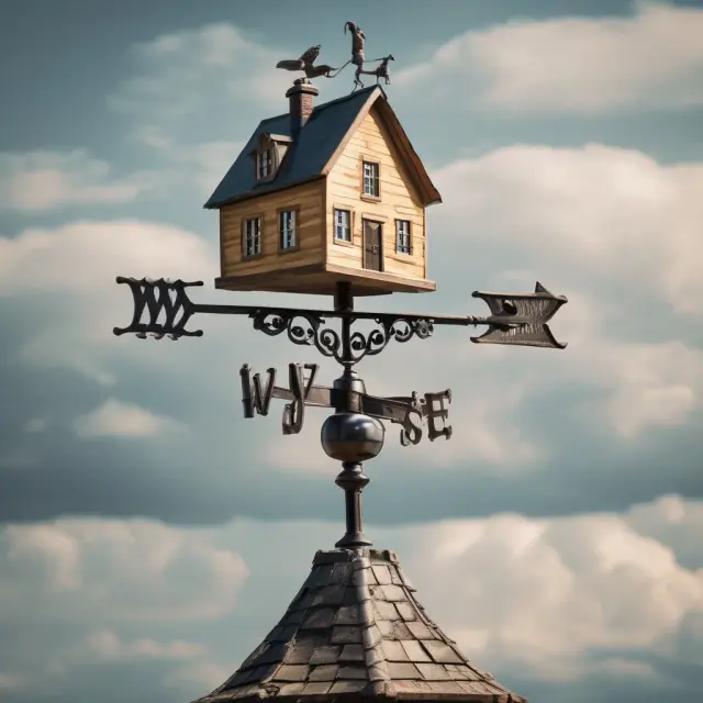 Weather vane representing mortgage rate adjustments during an ARM