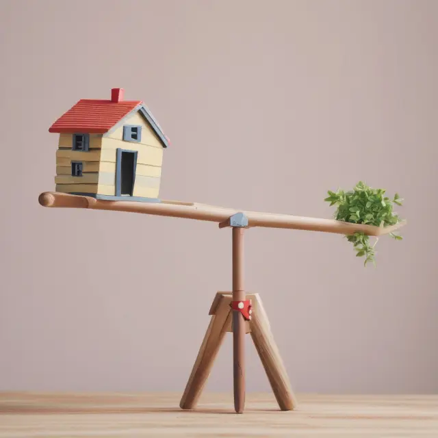 A seesaw illustrating the balance between economic indicators and benchmarks affecting adjustable-rate mortgage rates