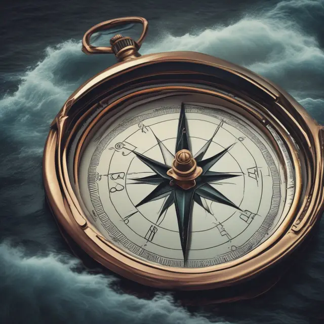 An Aroon compass with Up and Down lines signaling trends in a dynamic financial market