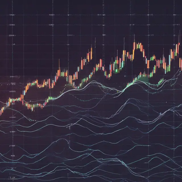 Visualization of Aroon Up and Aroon Down lines, measuring the number of periods since the last high or low in a trend-following indicator.