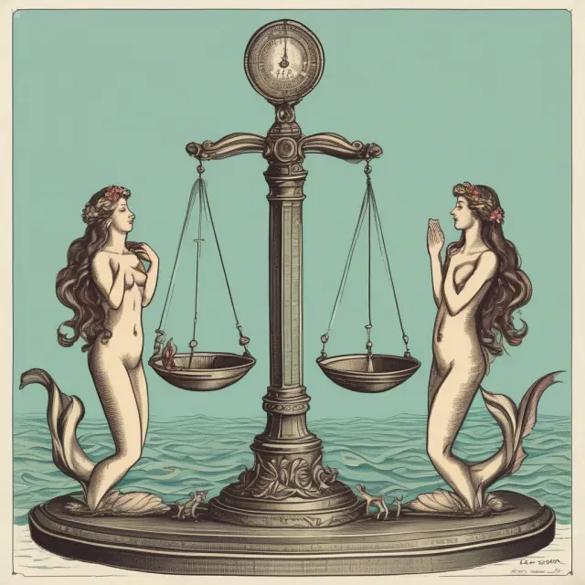 Scales held by mermaids symbolize ARPU calculation for telecom and media industries, emphasizing profitability per subscriber