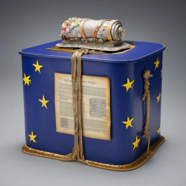 Visualization of European Union treaties morphing into Article 50, representing its transformation from a coup provision to a formal means for member states to leave the EU.