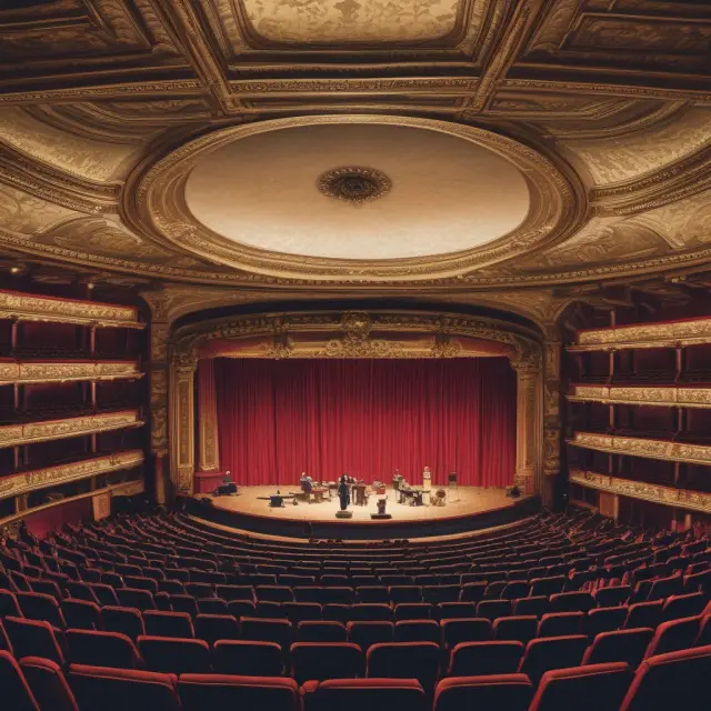 Shareholders and directors in a theater setting, representing the importance of communication between stakeholders and company leadership during shareholder meetings