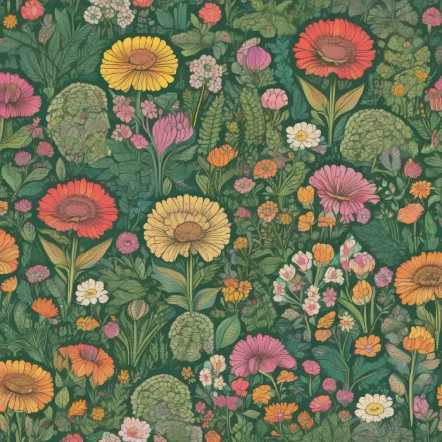 An image of a flourishing garden filled with vibrant flowers symbolizing frequently asked questions (FAQs) about Articles of Association, with each flower representing a question and its answer