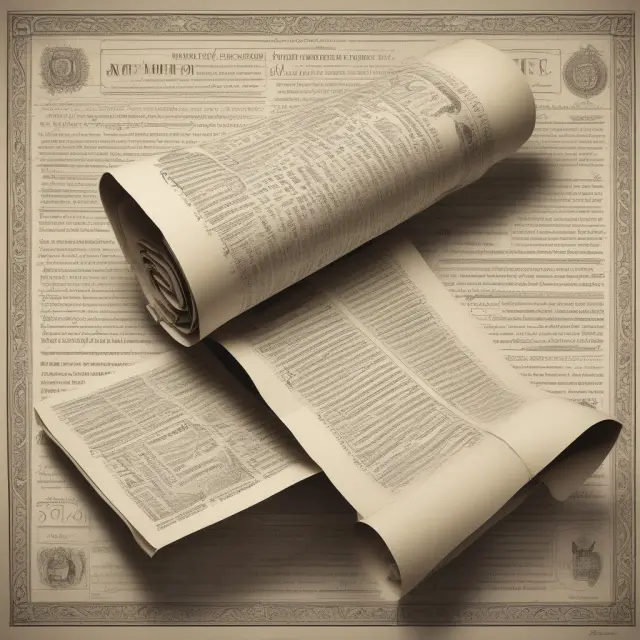 An ornate scroll illustrating a corporation