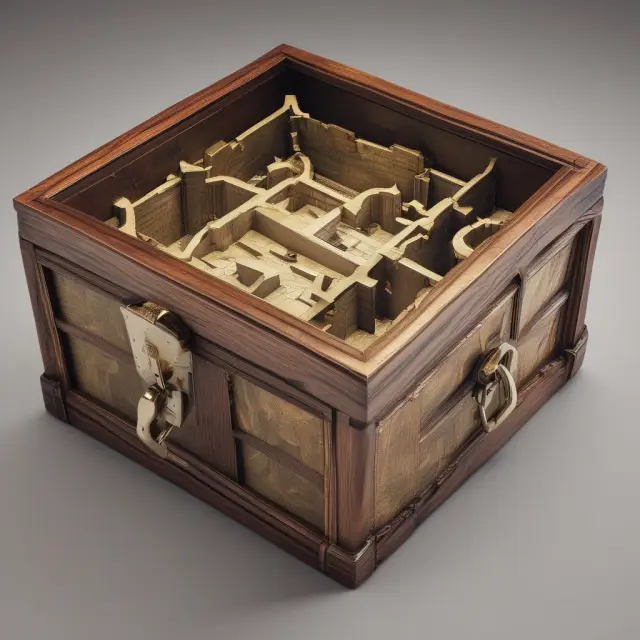 An ornate puzzle box labeled 