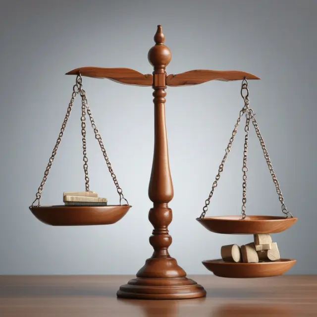 Balance between credit risk and equity potential in ASCOT. Balance scale with ASCOT shifting equilibrium.