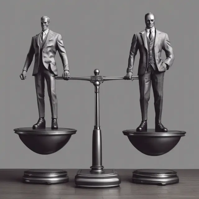 An investor holding a shield - an ASCOT - stands atop scales, balancing credit risk and equity potential