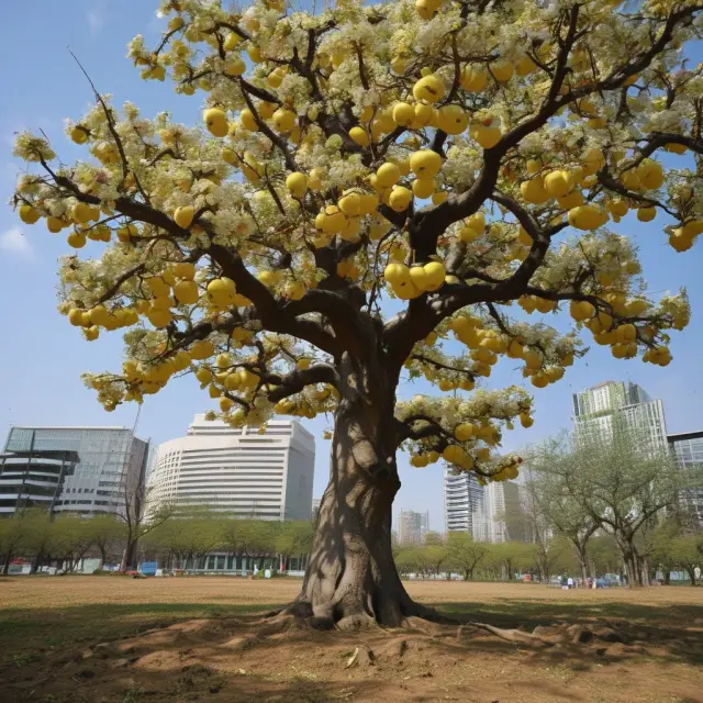 Image of a tree with golden apples growing from ADB