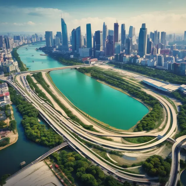 A digital river symbolizing Asian Development Bank