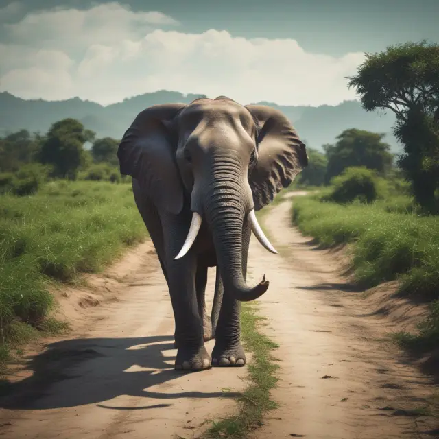 Asian elephant carries seeds on infrastructure network, illustrating AIIB