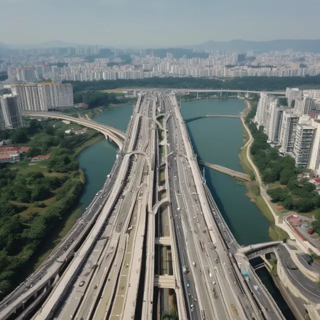 An image of a beautiful bridge made of intertwining rivers representing multilateral development banks collaborating with AIIB for infrastructure projects.