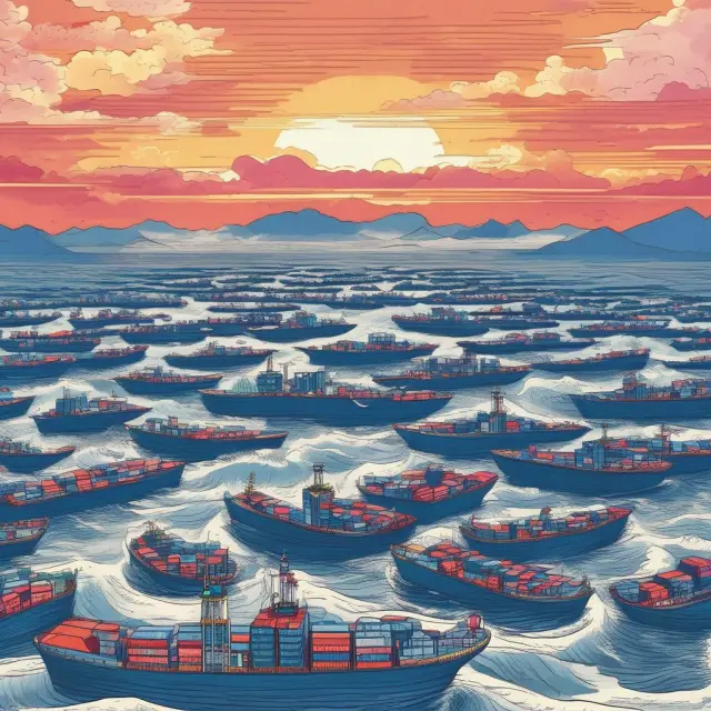 Asian Pacific nations united by waves representing economic cooperation and growth