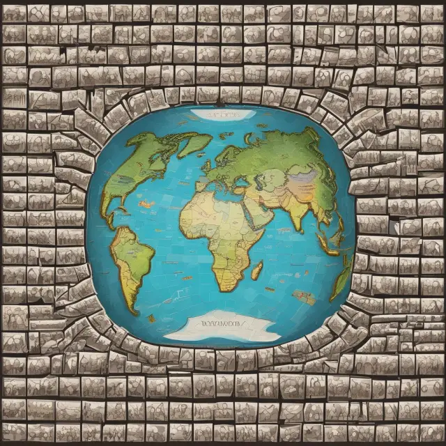 Members of APEC collaborating on a puzzle representing their diverse economies, with a blank map symbolizing the ongoing challenge of reaching consensus