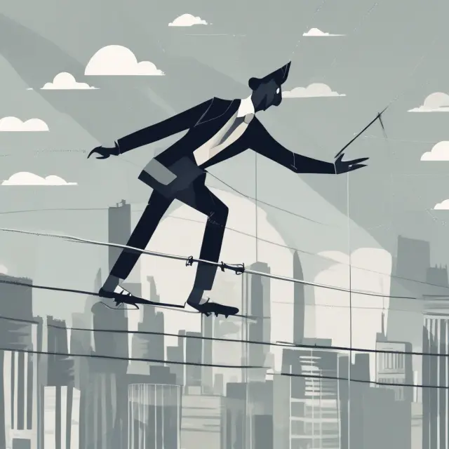 Image of ask price represented as a tightrope balancing buyers and sellers, emphasizing market equilibrium